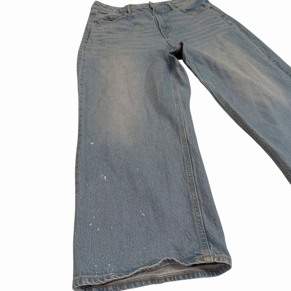 Old Navy Jeans Womens Blue High Rise Sky Hi Wide Leg Paint Splatter Size 14 - Picture 6 of 7